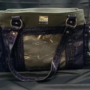 Miche Green and Purple Faux animal skin